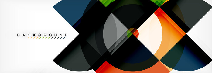 Vector circular geometric abstract background