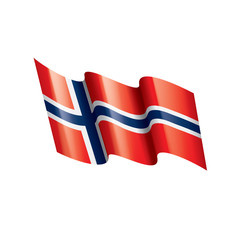 Norway flag, vector illustration on a white background