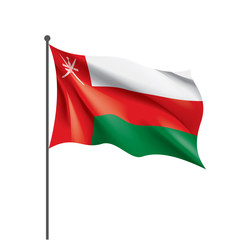 Fototapeta na wymiar Oman flag, vector illustration on a white background