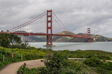 Golden Gate bridge in cloudy day