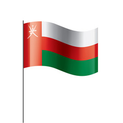 Oman flag, vector illustration on a white background