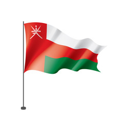 Oman flag, vector illustration on a white background