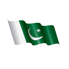 Pakistan flag, vector illustration on a white background