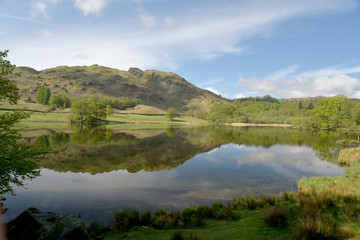 Reflections of Loughrigg Fell in Rydalwater, Lake District