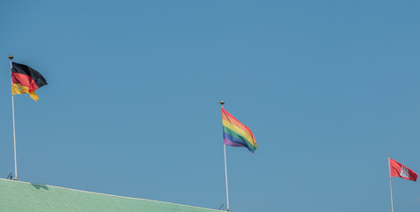 Fototapeta na wymiar Lesben- und Schwulenbewegung Regenbogenflagge