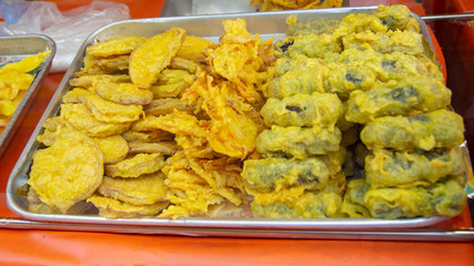 Korean street food fried vegetables