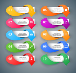 Infographic design. List of 10 items. Vector eps 10
