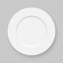 Realistic white plate dish