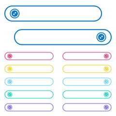 Dress button with 2 holes icons in rounded color menu buttons