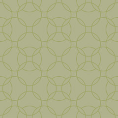 Olive green geometric ornament. Seamless pattern