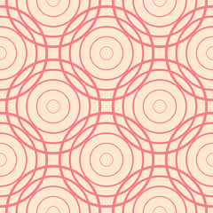 Red and beige geometric ornament. Seamless pattern