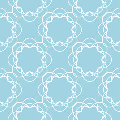 Blue and white floral seamless pattern