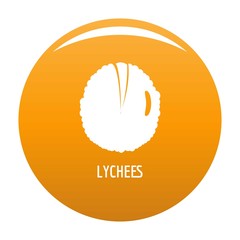 Lychee icon. Simple illustration of lychee vector icon for any design orange