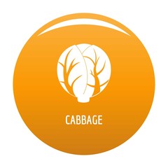 Cabbage icon. Simple illustration of cabbage vector icon for any design orange