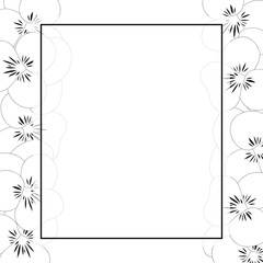 Violet Pansy Flower Outline Banner Card Border