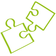 Handgezeichnetes Puzzle in hellgrün