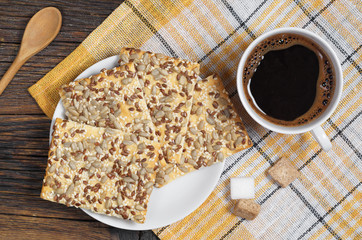 Coffee and cookies with seeds