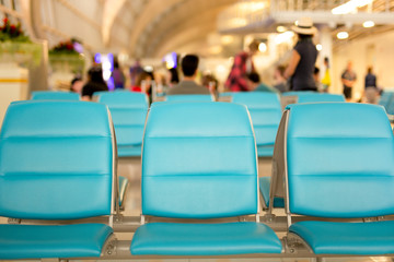 People traveling get ready for boarding gate in airport.