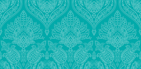 Vector seamless colorful pattern in turkish style. Vintage decorative background. Hand drawn ornament. Islam, Arabic, ottoman motifs. Wallpaper, fabric, wrapping paper print.  - 217272967