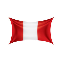 Peru flag, vector illustration on a white background