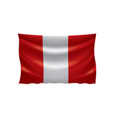 Peru flag, vector illustration on a white background