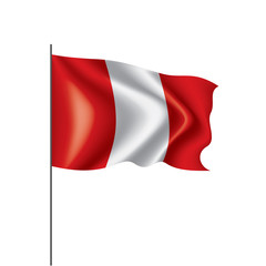 Peru flag, vector illustration on a white background