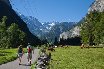 Fototapeta na wymiar Wandern in den Bergen der Schweiz