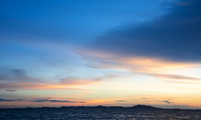 Naklejka na ściany i meble Colorful of sunset on sea scape background