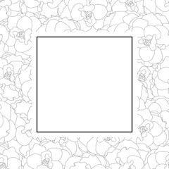 Begonia Flower Outline, Picotee Banner Card.