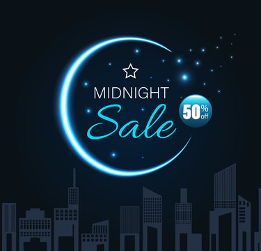 Midnight Sale With Crescent Moon