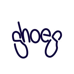 Fototapeta na wymiar Shoes text logotype vector. text logo element