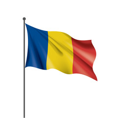 Romania flag, vector illustration on a white background