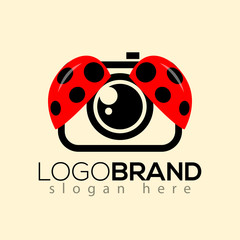 Ladybug camera photography logo vector