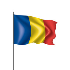 Romania flag, vector illustration on a white background