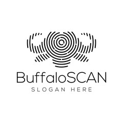 Buffalo Scan Technology Logo vector Element. Animal Technology Logo Template