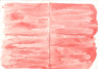 Red watercolor illustration paint background.