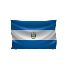 Salvador flag, vector illustration on a white background