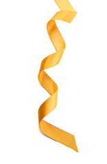 Beautiful golden ribbon on white background