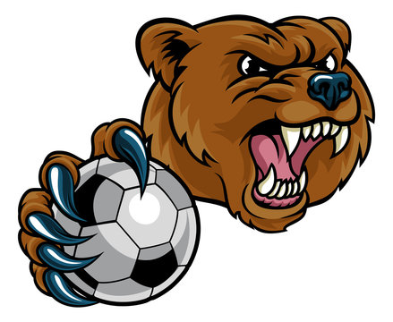 Bear Holding Soccer Ball 