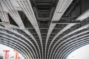 Abwaschbare Fototapete Brücken Abstrakte Sicht unter der Blackfriars-Eisenbahnbrücke in London
