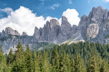 Dolomites, Italy. Beautiful alpine peaks in summer season