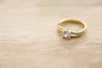 Diamond on golden ring