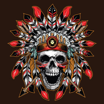 Indian Warrior Skull Temporary Tattoo – TattooIcon