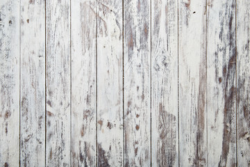 Fototapeta premium Old white wood wall texture and background.