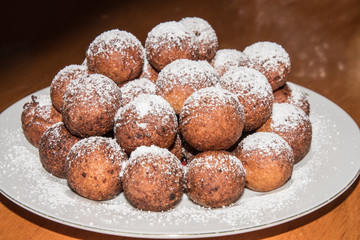 Doughnut balls on the plate