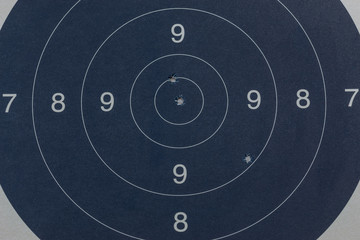 Bullet holes in the black target