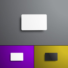 set of vector mock-ups for a bank and gift card top view.