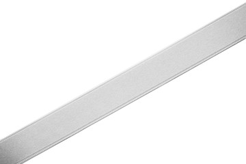 Silver ribbon on white background