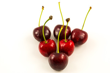 Fresh red cherries from the garden