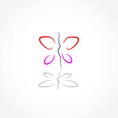 butterfly icon vector line illustration